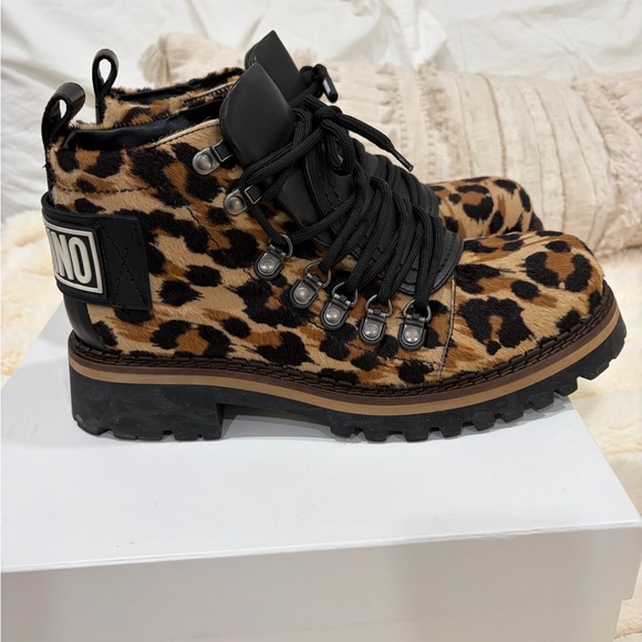 Moschino Black and Brown Leopard Print Men\'s Boots main image 3